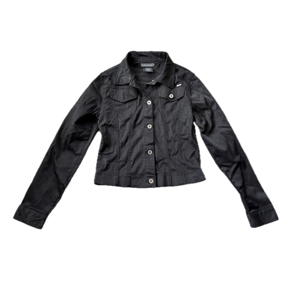 Streetwear Society Black Cropped Jean Jacket Fitted Design